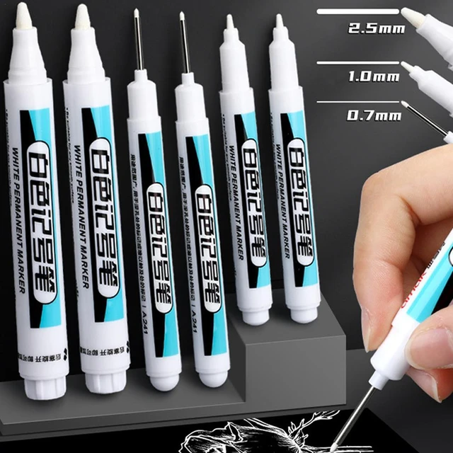 For Metal Long Head Marker Pen Oily Waterproof White Permanent Marker for  Wood Plastic Leather Extreme Deep Hole Metal Marker - AliExpress