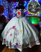 

Elegant Off The Shoulder Ball Gown Dress Princess Quinceanera Dresses Embroidery Puffy Sweet 16 15 Vestidos De Fiesta