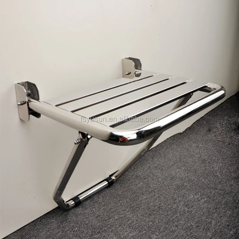 YUSUN Stainless Steel Folding Wall Mounted Shower Seat 4