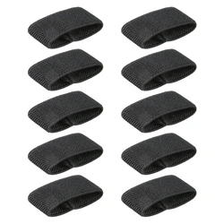 Set of 10 Durable Elastic Belt Keeper Organizers (Black)