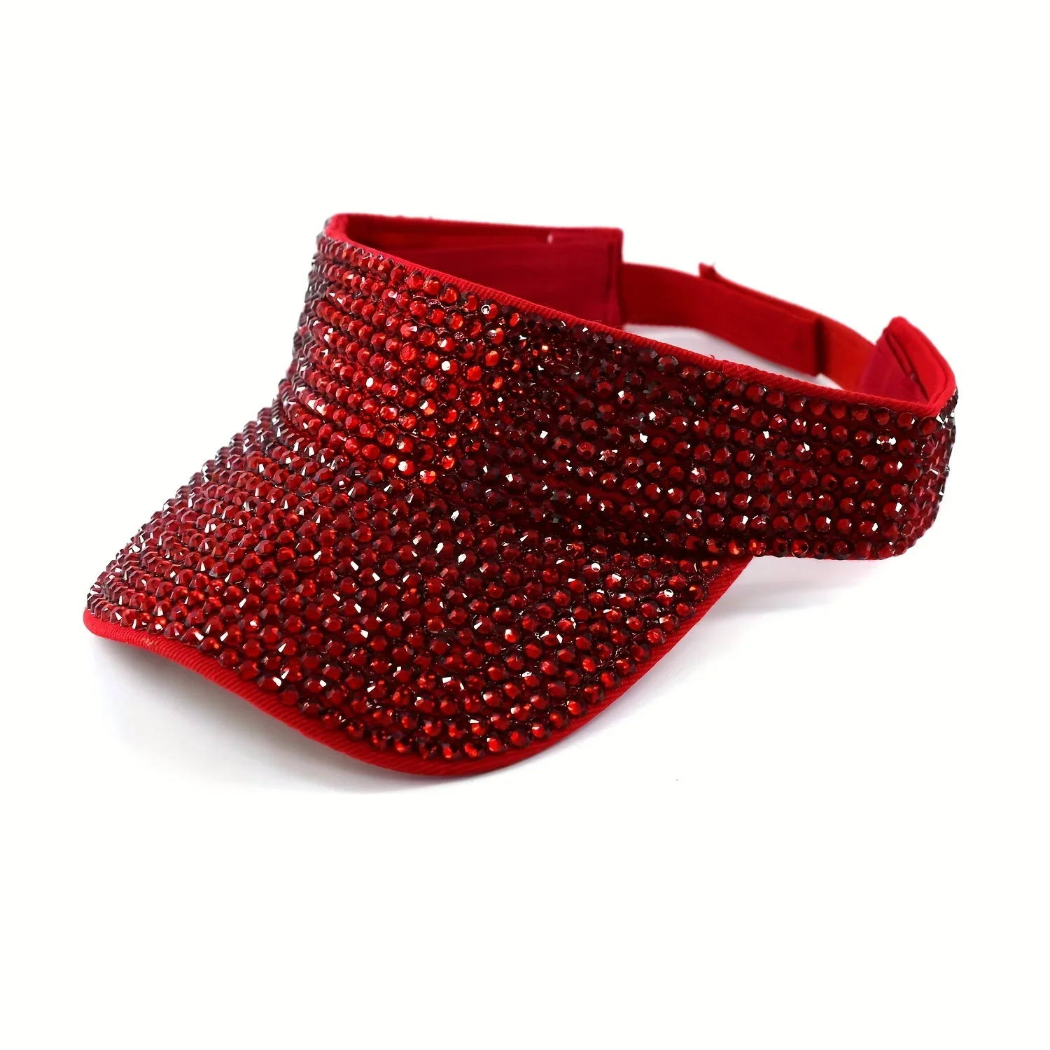 새로운 여성의 반짝 이는 라인 석 태양 모자 야외 활동 휴일 파티 캐주얼웨어에 적합한 조정 가능한 아크릴 야구 모자