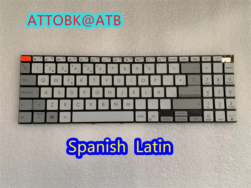 Inglês Russo Espanhol Latino Teclado do Portátil para Asus Vivobook Pro 16 X7600 M7600 M7600q Backlight - Imagem 3