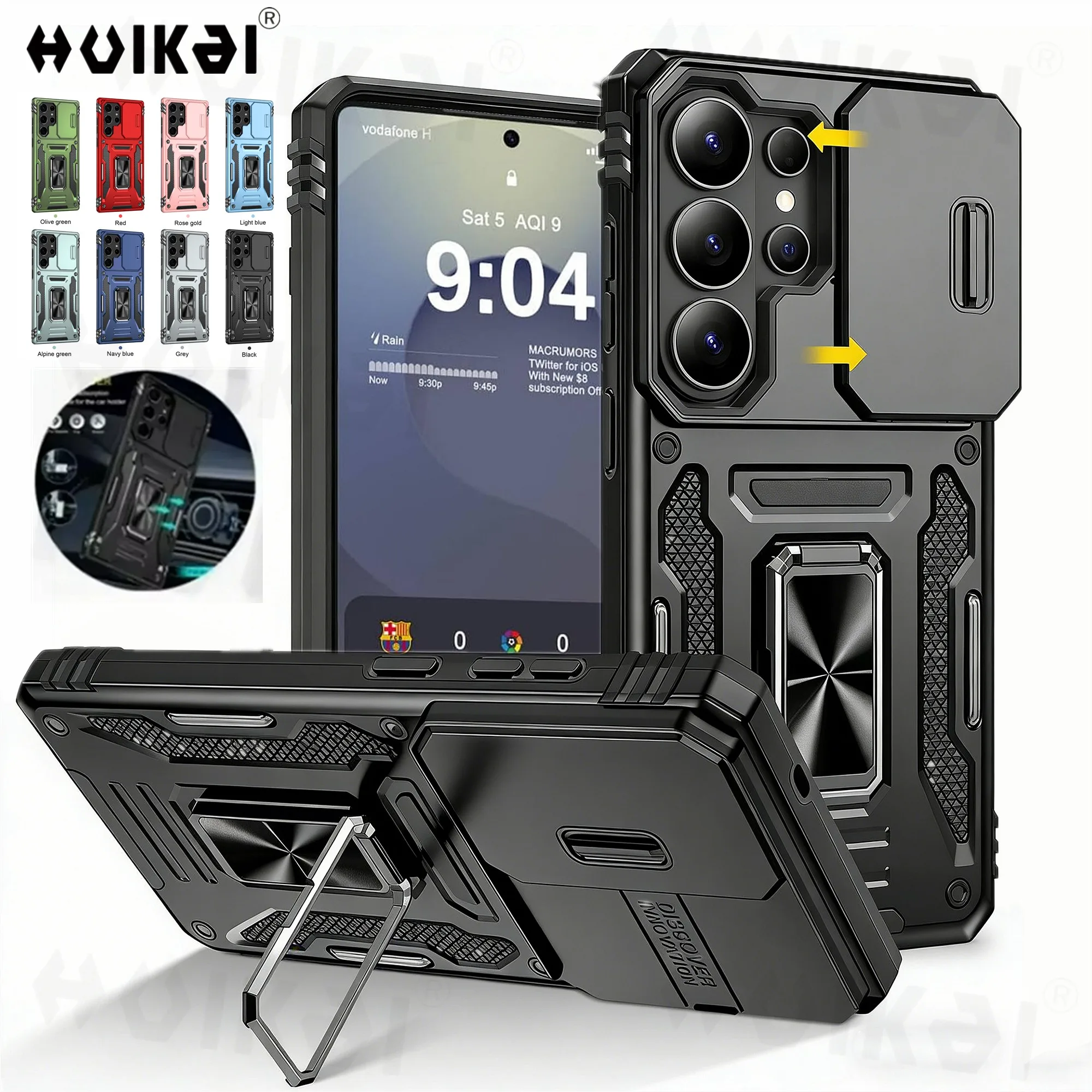 Slide Camera Full-Body Shockproof Rugged Military Grade Phone Case