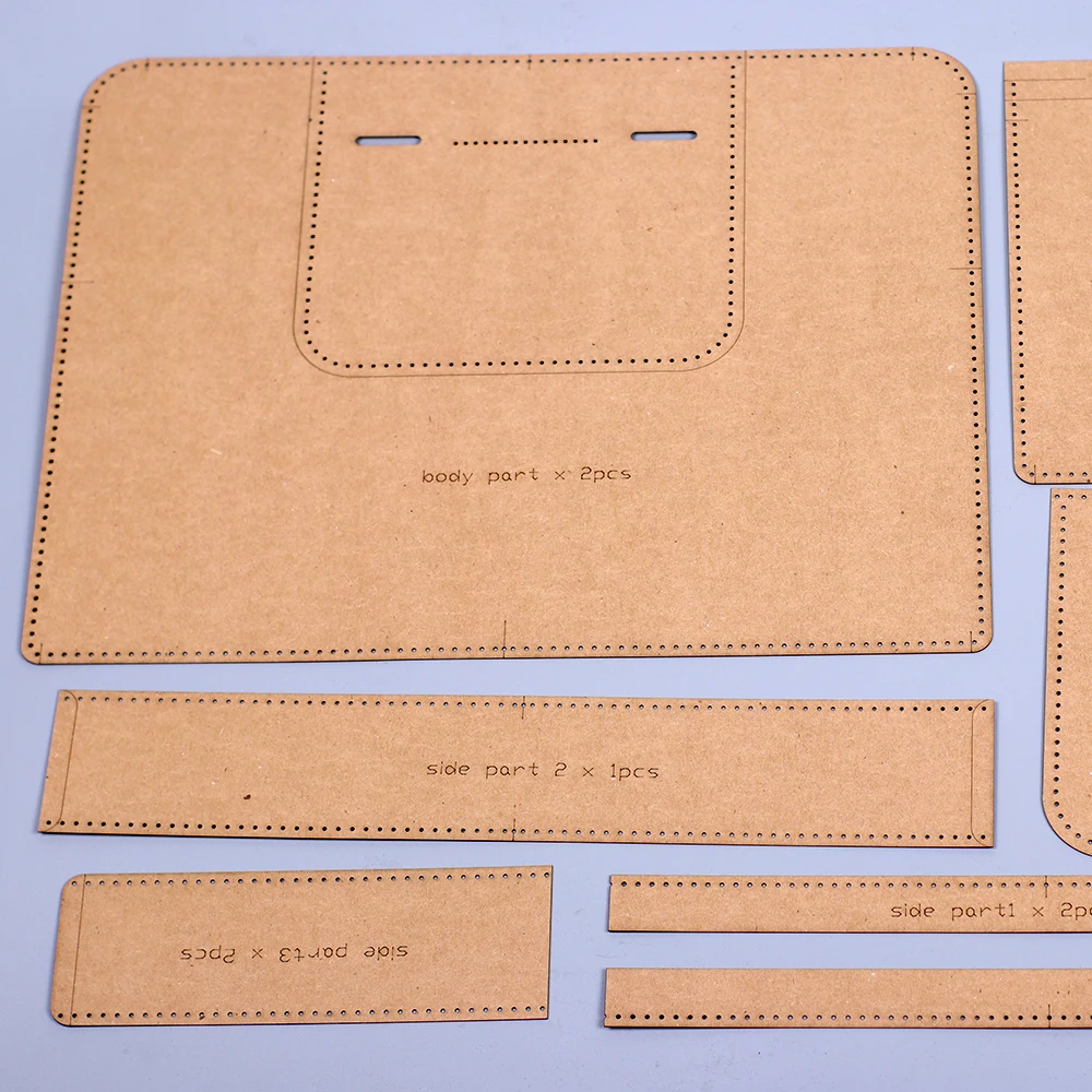 500gsm kraft paper men suitcase sewing pattern leather craft handbag shoulder bag die cutting template 36x28x6cm