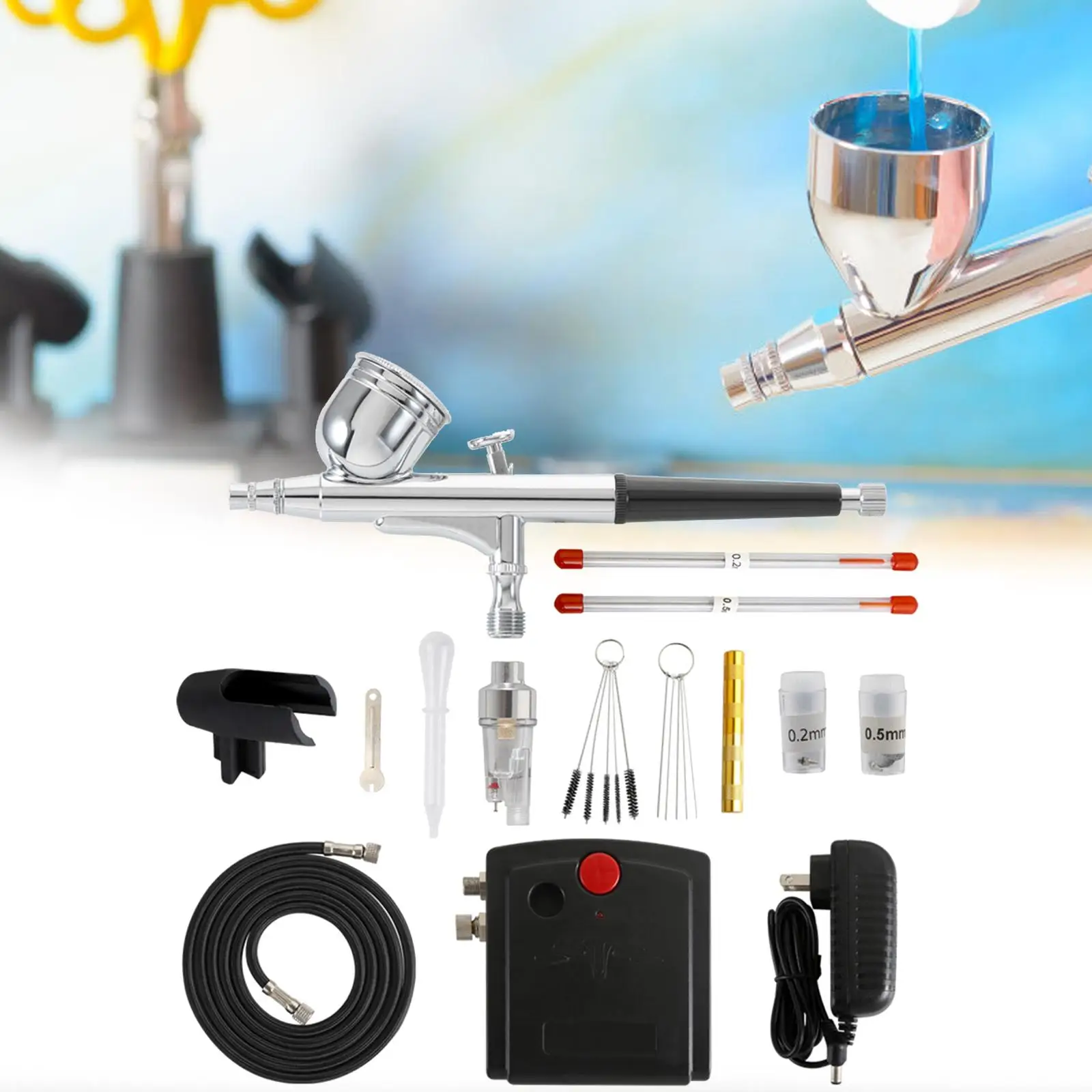 

Mini Airbrush Set Air Pump for Furniture Repair Model Coloring Leather