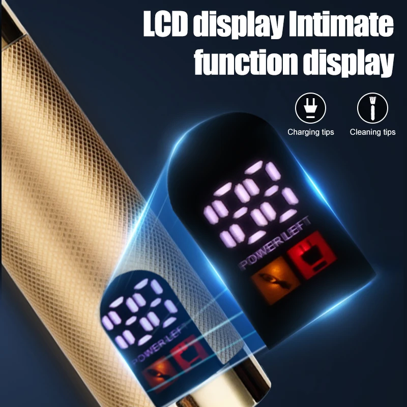 전문가용 남성 전기 왕복식 면도기 고출력 이중 포일 LED 디스플레이 무선 수염 트리머 (예비 면도날 헤드 포함)