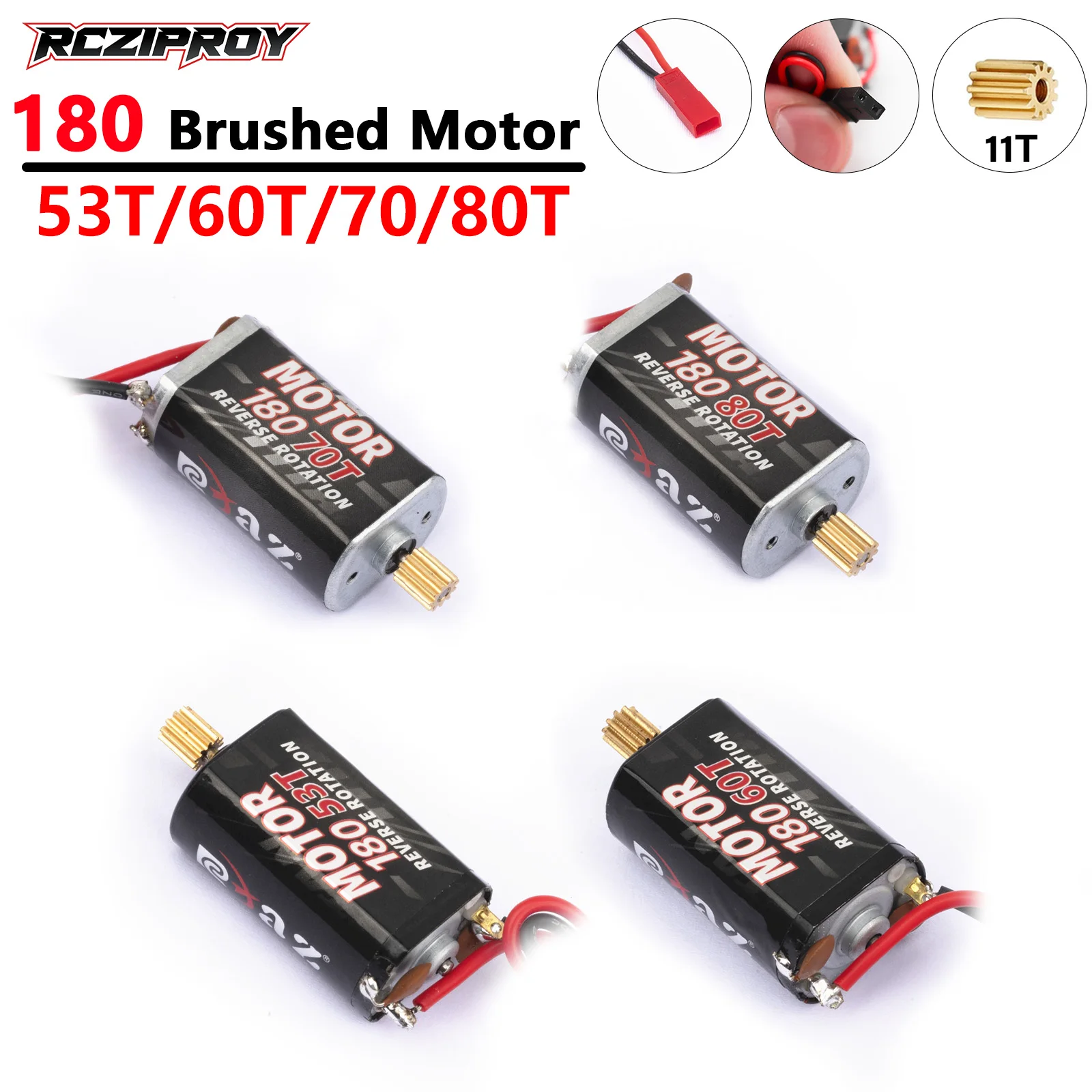 Motor RC 180 Brushless 60-80T para Coche, Barco, Dron - Lote de 8 Colores