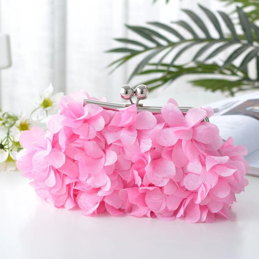 Flower Evening Clutch Purse Fashion Floral Evening Bags Solid Color Elegant Handbag Stylish Crossbody Bag Wedding Party Bag