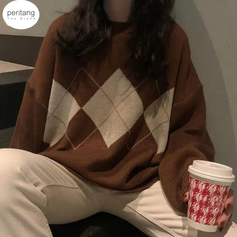 

Women Knitted Sweater Fashion Oversized Pullovers Ladies Winter Loose Sweater Korean College Style Women Jumper Sueter Mujer