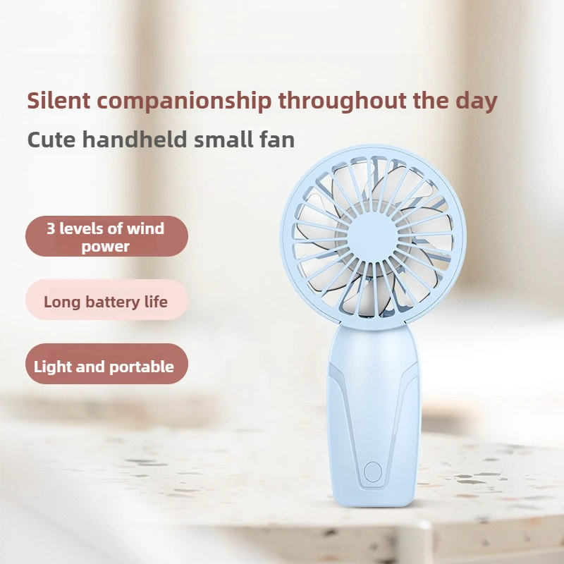 Handheld Small ABS Lightweight Cute Appearance USB Rechargeable For On Go Cooling Portable Mini Pocket Fan_voghion.com