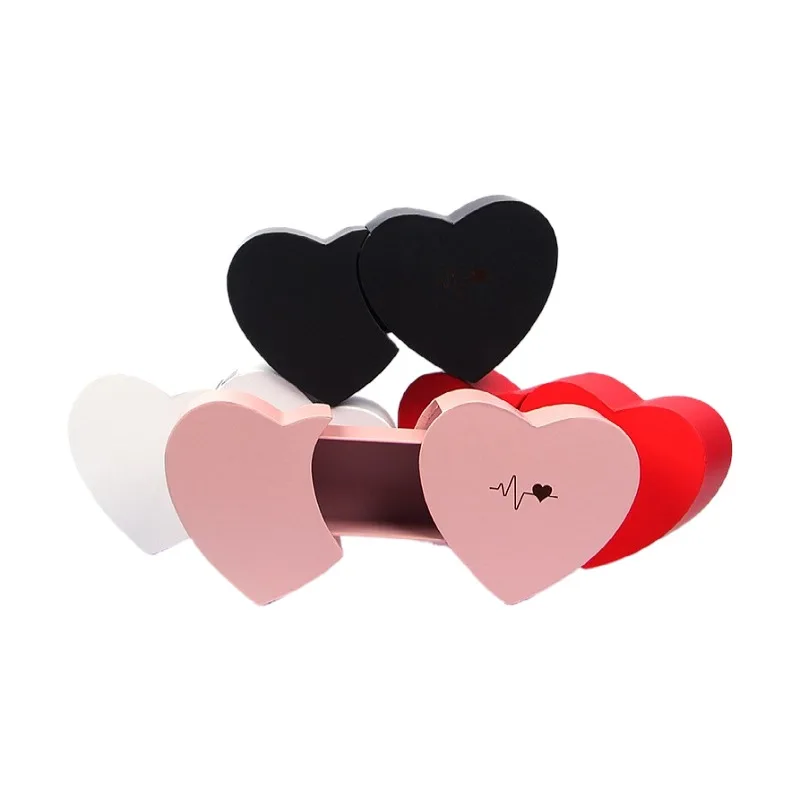 Weekgrat 6 Scatole Regalo A Forma Di Cuore Con Scritta I Love You - Cartone Nero Con Finestra Trasparente