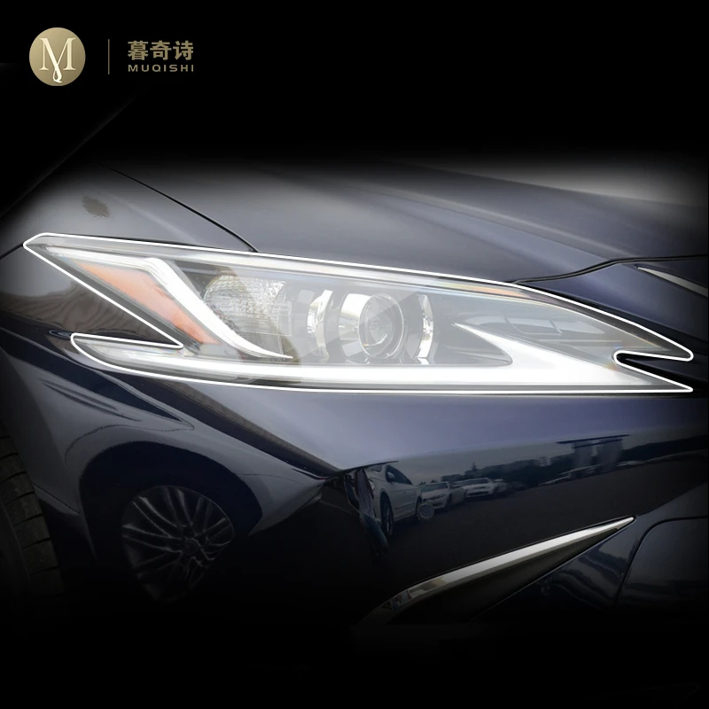 

For Lexus ES 300 350 2018-2023 Car Exterior PPF protective film Headlamp scratch protection TPU transparent film Smoked black