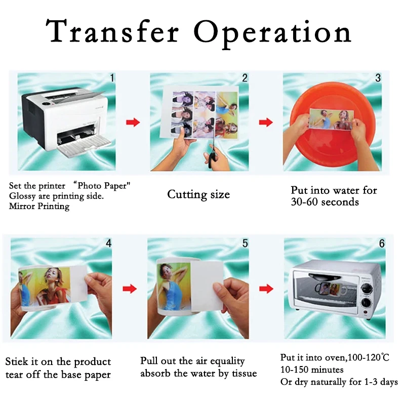 A4 10/20 قطعة من ورق نقل مائي بالليزر أبيض وشفاف ل...