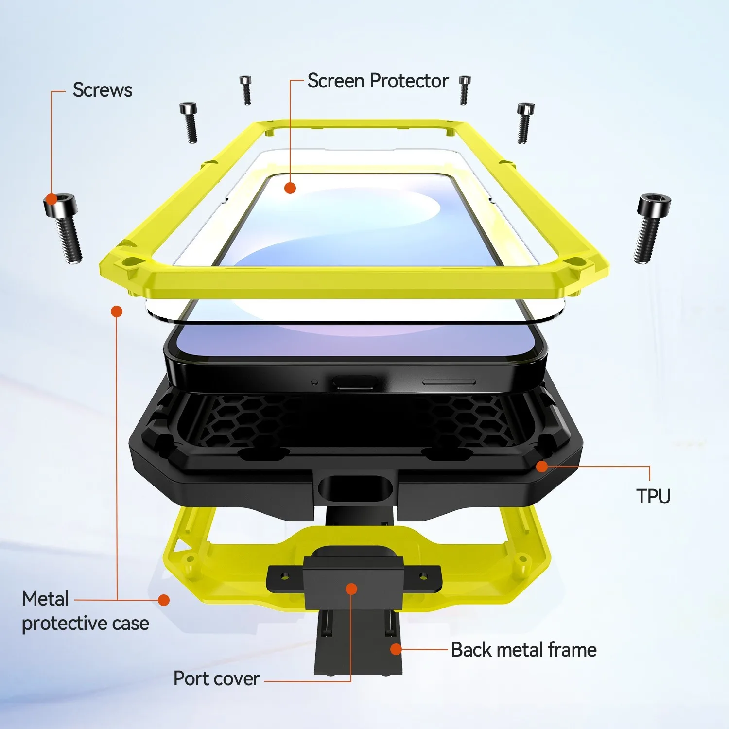 Sturdy Protective Case with Sliding Screen Cover and Shockproof Glass Protection