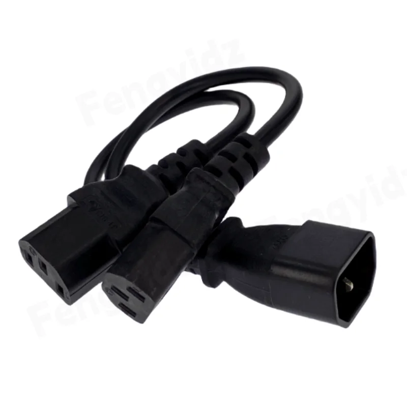 Power Cable Power Cord AC Adapter Plug Adapter UPS Server Splitter C14 to 2 x C13 Power Adapter Cable Single C14 to Dual 5-15R C13 Short Power Y Type Adapter Cord 10A 250V