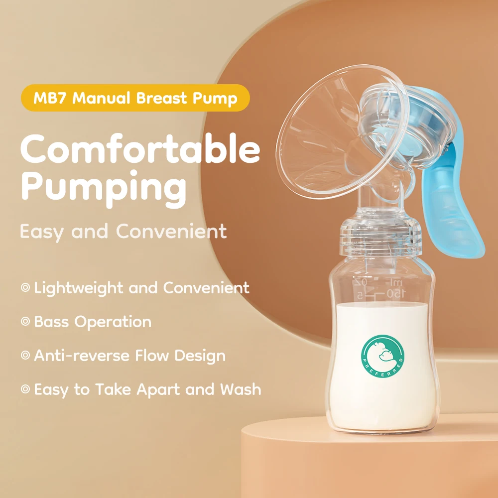 Breast Pump 2025 Breast Pump Baby Nipple Manual Suction Milk Pump Feeding Breasts Pumps Milk Bottle Sucking Postpartum Supplies BPA Free