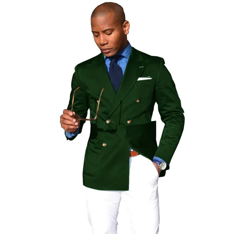 Men's Blazer Suit Double Breasted Lapel Casual Jacket Men's Wedding Tuxedo Formal Clothes Outerwear 6