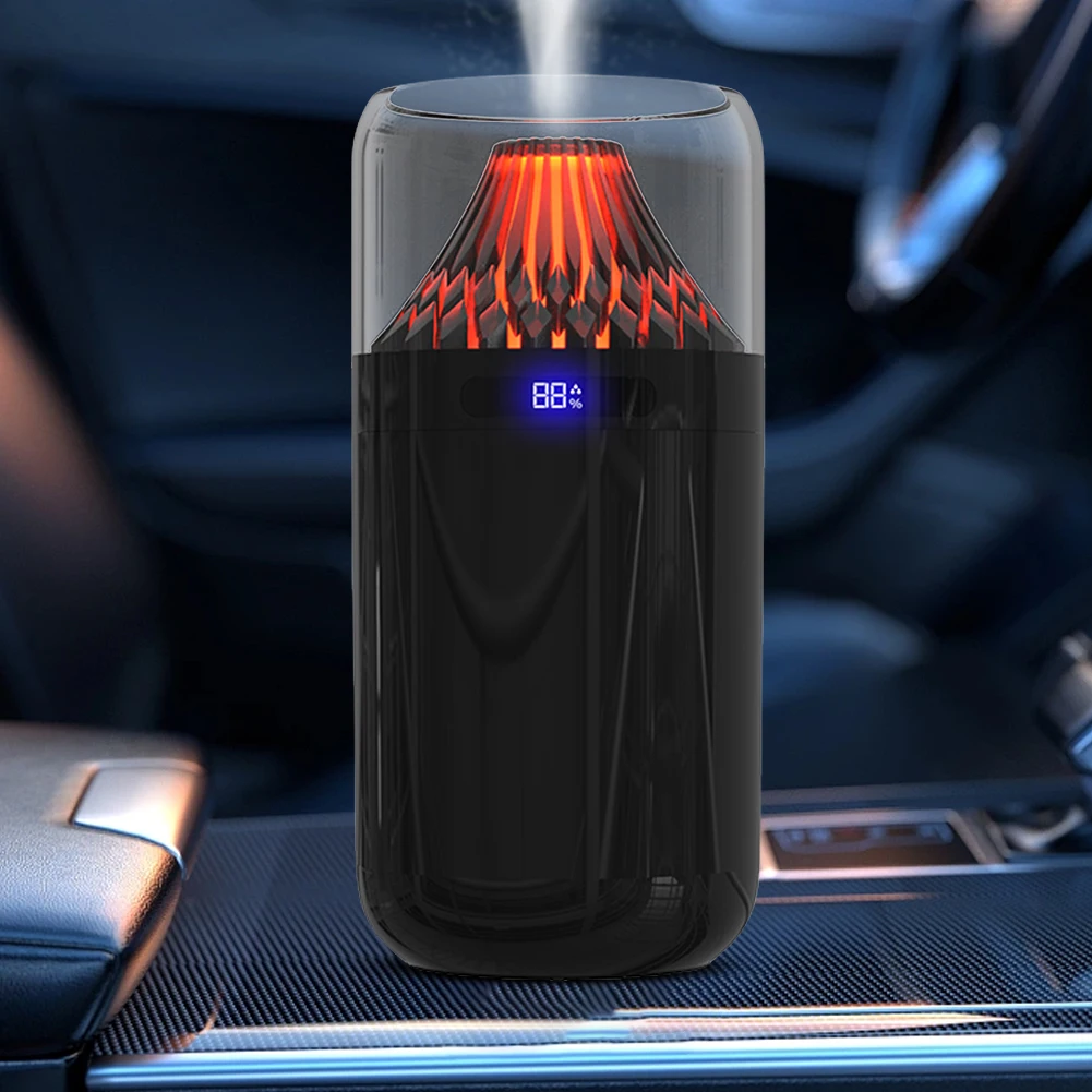 차량용 미스트 분사기 3가지 분사 모드 아로마 에센셜 오일 디퓨저 대용량 화산형 에센셜 오일 디퓨저 (차량, 가정, 사무실용)