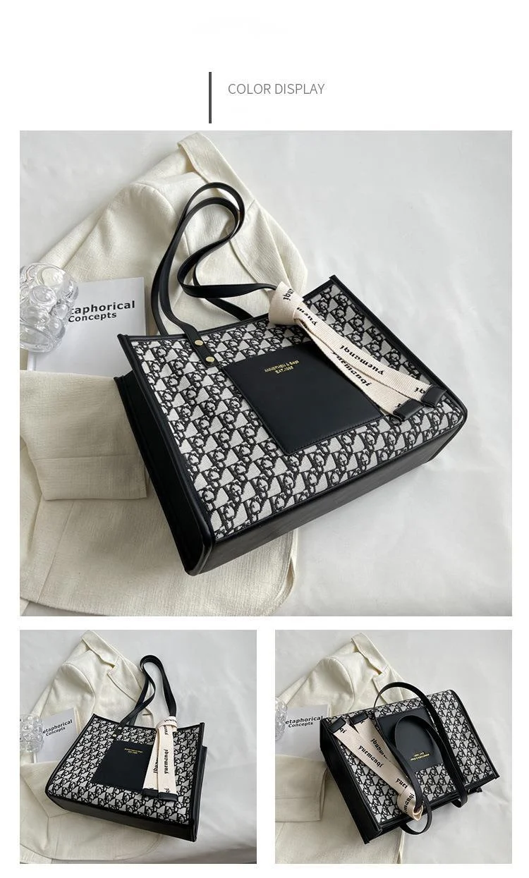2023 New Hot Selling Large Capacity Bag Women's Versatile Commuting Shoulder Bag Fashionable and High Quality Retro Handheld Tote Bag_voghion.com