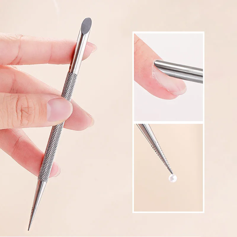 

Nail Cuticle Pusher Double-ended Stainless Steel Custom Logo Nail Remover Manicure Sticks Tool for Nail Art