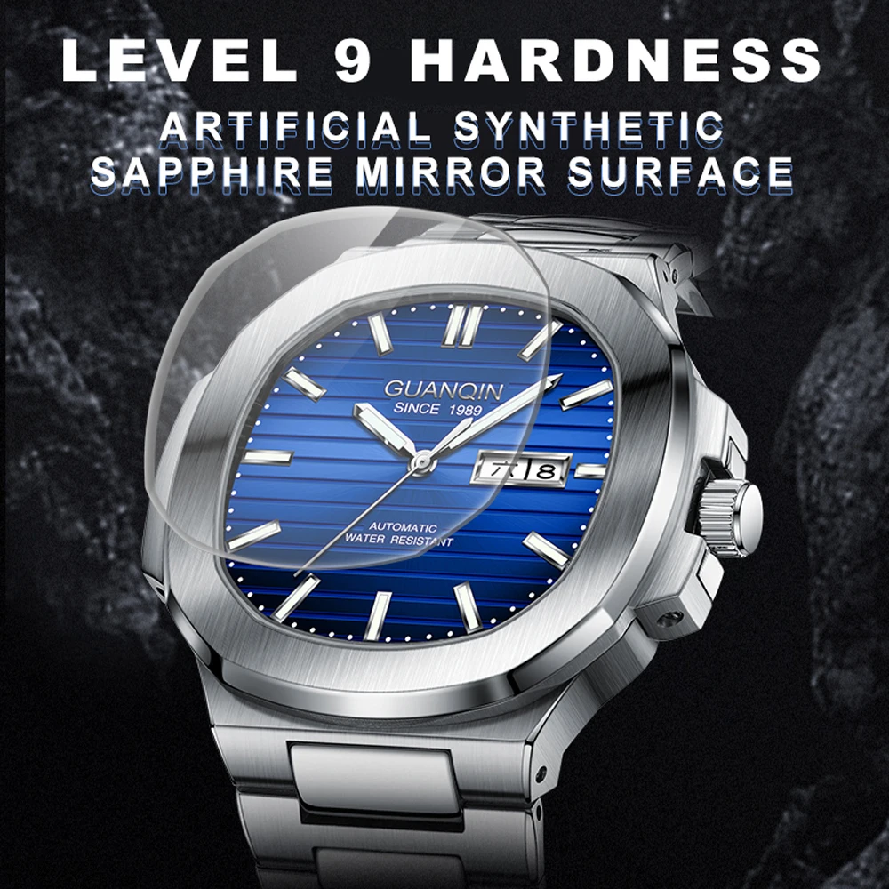 GUANQIN Men's Watches 2023 Top Brand Luxury Automatic Watch For Men Waterproof Automatic Wristwatch Sapphire Mirror Sports Clock