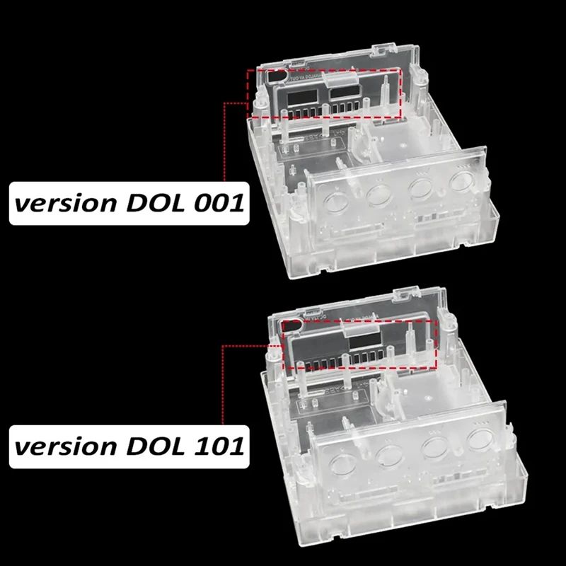 비디오 게임 콘솔 DOL-001/DOL-101 B-TCES용 투명 케이스 교체 쉘용 클리어 박스