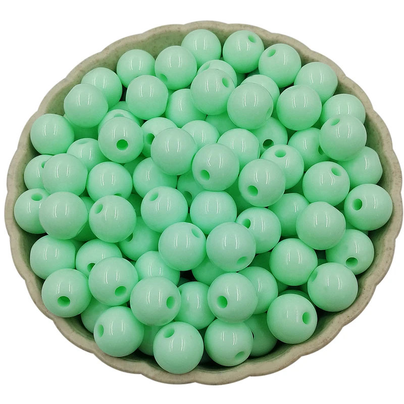 Set of 40 Solid Color 8mm Round Beads
