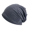 Beanie Cotton Hat for Women Man Autumn Winter Elastic Casual Solid Color Slouchy Chemo Cap Riding cap Running cap 3