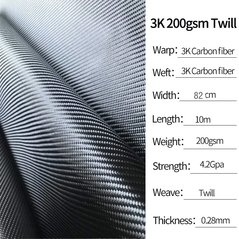 Bulksale3K200gsm240gsmrealcarbonfiberfabriccloth2x2twill