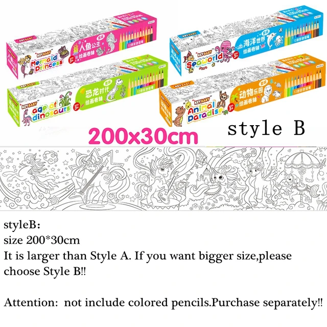 Coloring Paper Roll Drawing Toys for Children Montessori Color Filling Paper  Sticker Learning Educational Toy for Kids 4