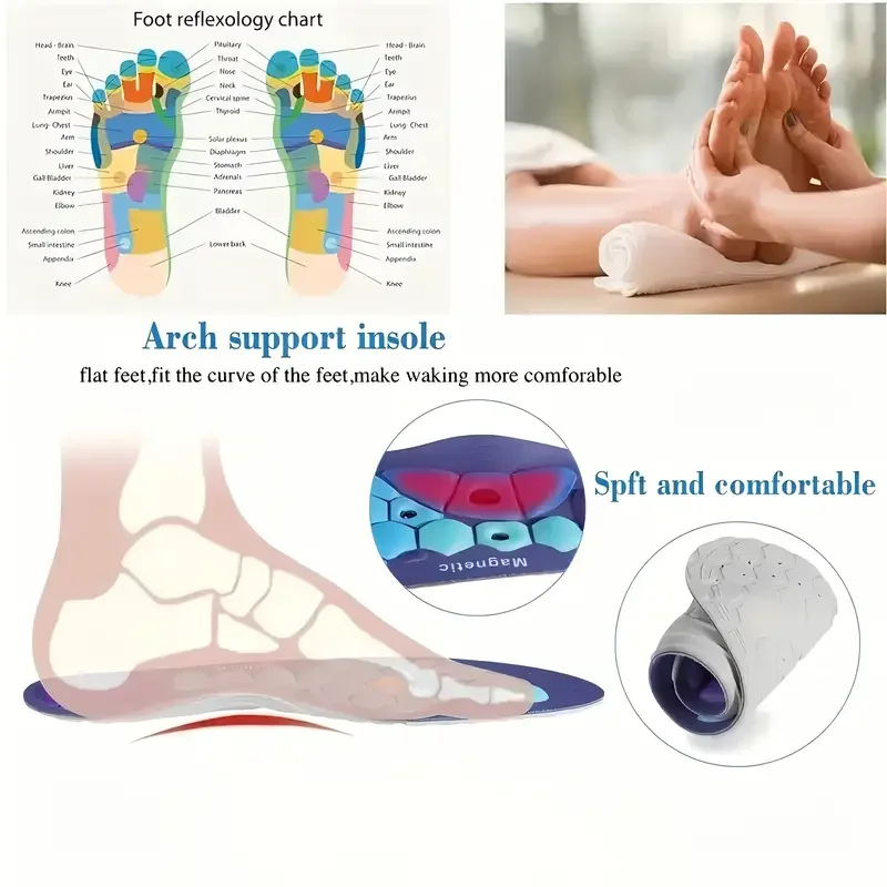 Magnetic Acupoints Insoles Arch Support Orthopedic Insoles EVA Foot Unisex Anti-fatigue Health Insoles Remove Odor Shoes Pads