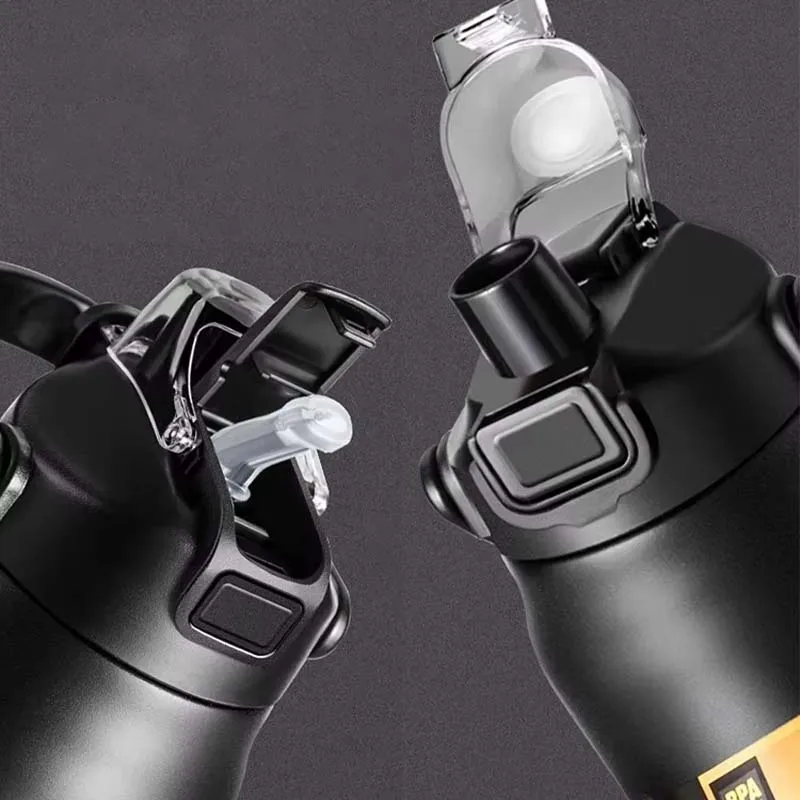 304 stainless steel vacuum large capacity thermal insulation pot double drinking lid portable sports pot outdoor hiking pot 3