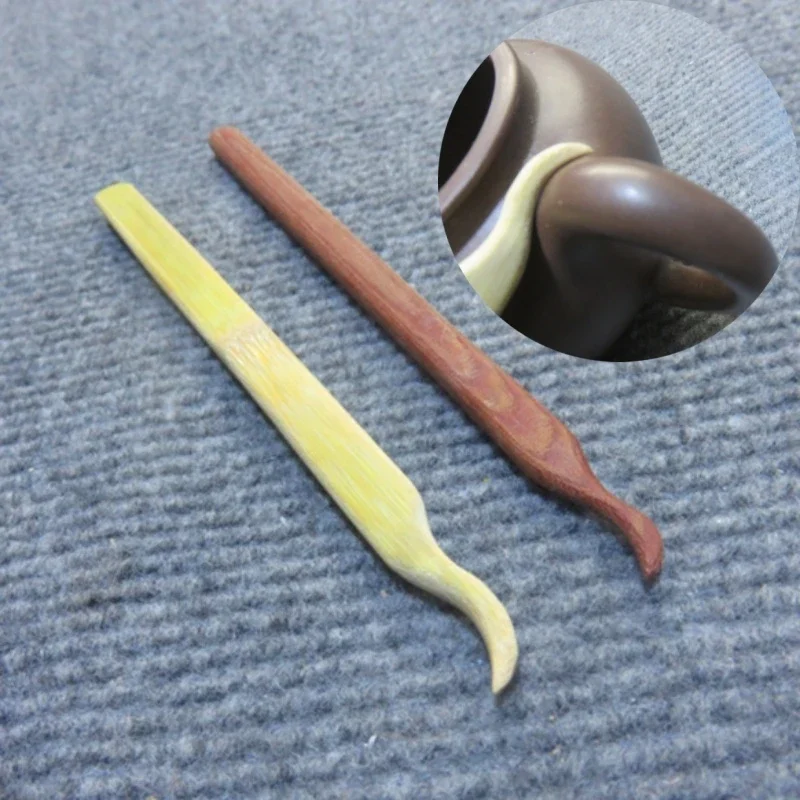 Pottery Purple Clay Teapots Make Joint Finishing Bakelite Bamboo Tools DIY Manual Ceramic Teapots Handle Bonding Smoothing Tools