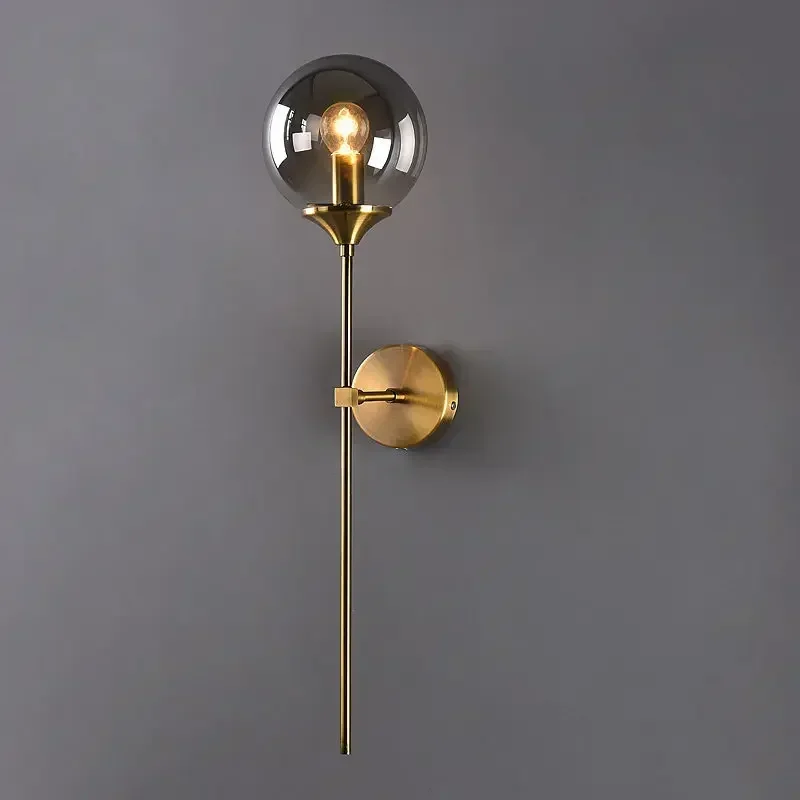 Scandinavia Glass Ball Wall Sconce Light Wall Mounted Lamp for Bedroom Living Room