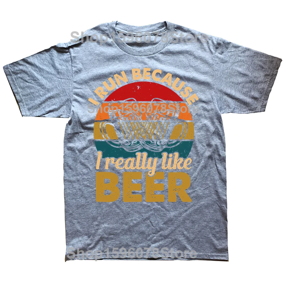 Quirky I Run for Beer Unisex Streetwear T-Shirt – Loose Fit Humor Tee