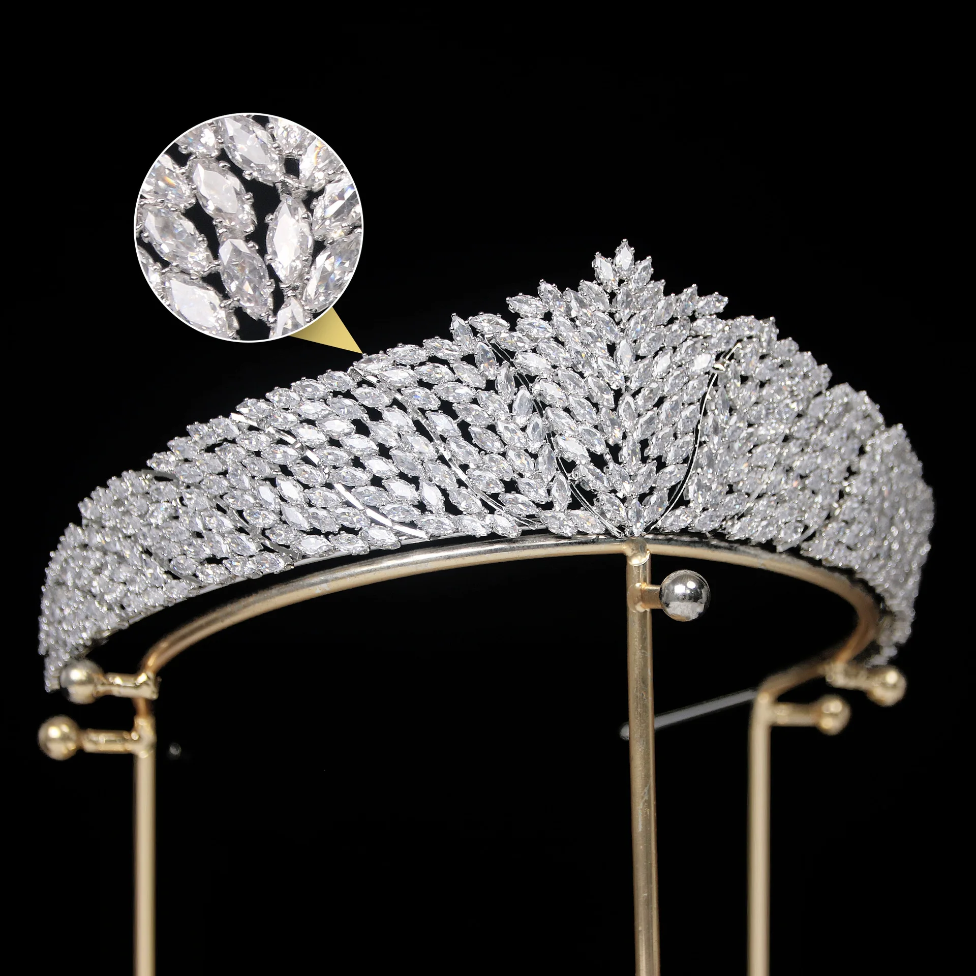 QXMYOO Corona da sposa e diadema con zirconia cubica per donne e