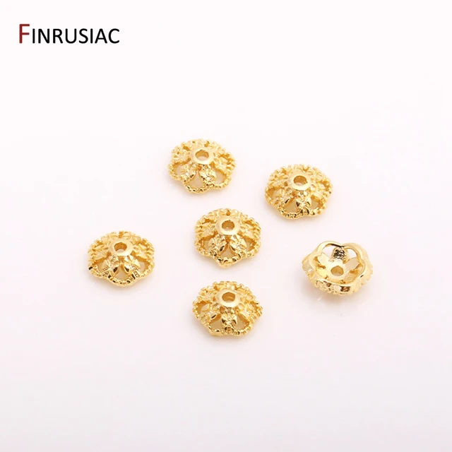 10Pcs Real 18K Gold Plated Brass Bead Cones Bead Caps for Jewelry Making  DIY End Beads Earrings Bracelet Necklace Accessories - AliExpress