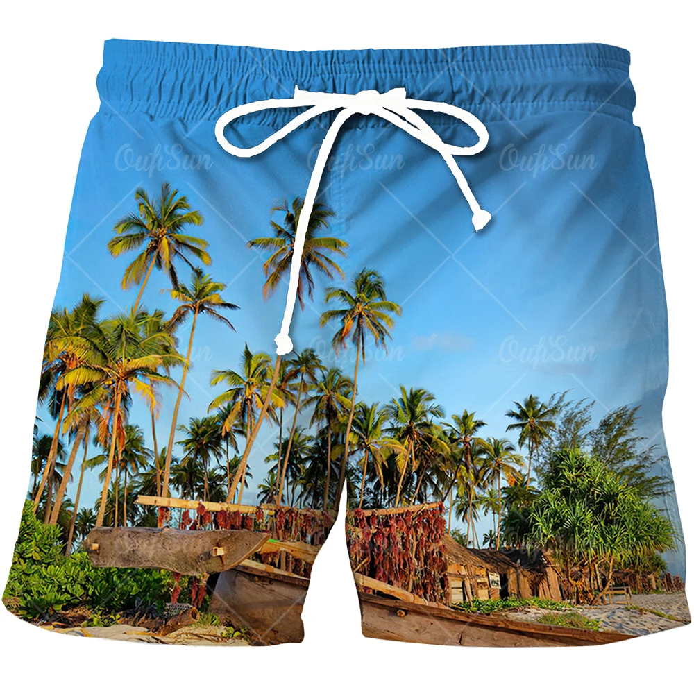 Summer Beachwear Hawaiian Style 3D Printed Beach Shorts Men Fashion Streetwear Board Sports Shorts Cool Short Pants Trousers 6XL