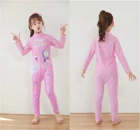 Kids Wet suit Long Sleeve Surfing Suit Rainbow Star Unicorn Diving Snorkeling Swimming Jumpsuit  Dive Swimwear Girls With Cap 3