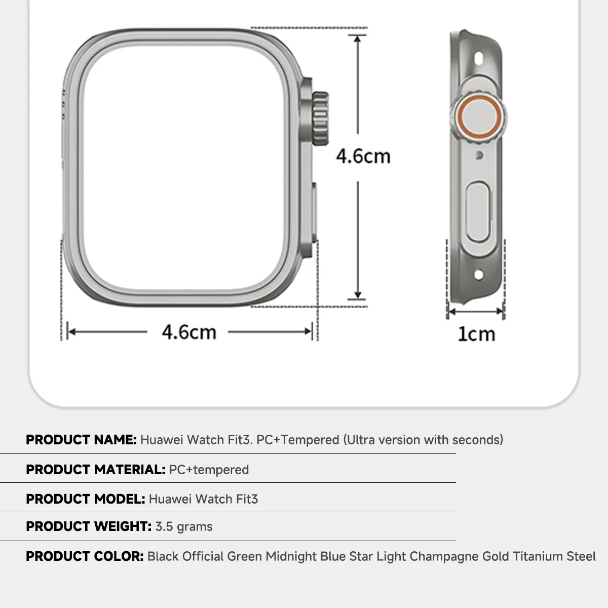 Premium Tempered Glass Protective Case for Smart Watch Strap - Durable Screen Protector Shell Frame
