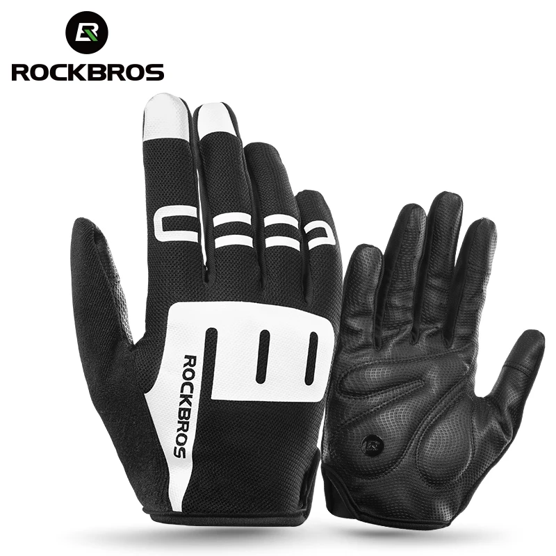 ROCKBROS Cycling Gloves Men Women Full Finger Bicycle Gloves Spring Autumn SBR Shockproof Gloves Screen Touch MTB Bike Gloves