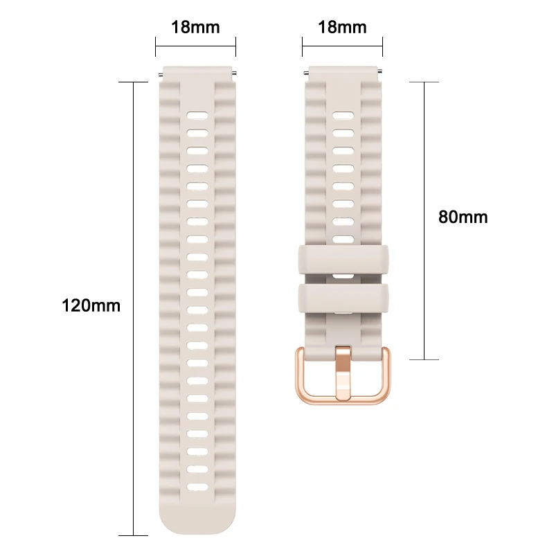 Rose Gold Buckle Design 18mm Watch Strap