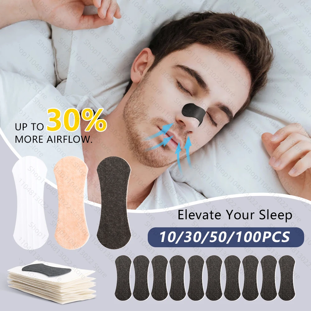 10 Uds. Tiras nasales antironquidos, tiras antironquidos, cuidado de la salud, sueño bien respirable, tiras de respiración nasal para oxígeno mejorado