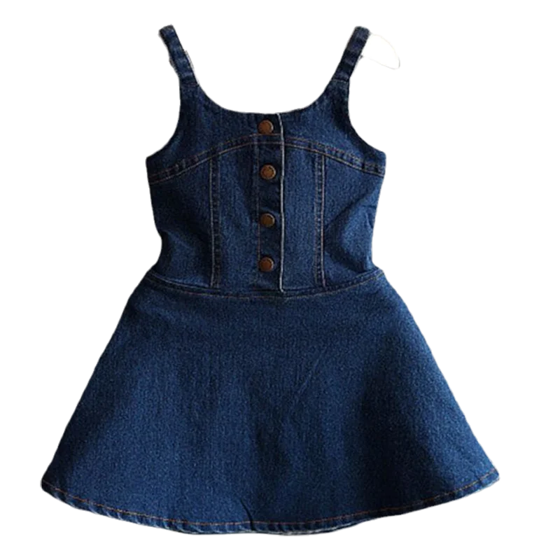 Summer Baby Girls Denim Backless Dresses Toddler Kids Overalls Jeans