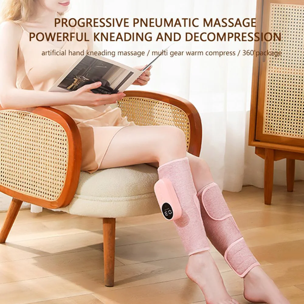 NEW Electric Leg Massager with Heat Compression Blood Circulation Calf Air Muscle Leg Massager Pressure Stress Therapy To Relax