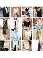AOSSVIAO 2026 Spaghetti Strap Top Women Halter V Neck Basic White Cami Sleeveless Satin Silk Tank Tops Women'S Summer Camisole - Image 6