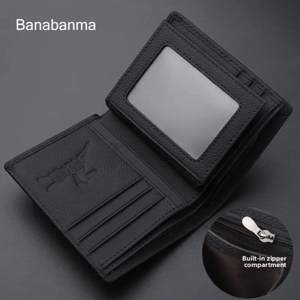 2026 Men’s Full-Grain Cowhide Wallet – Waterproof Short Card Holder 3