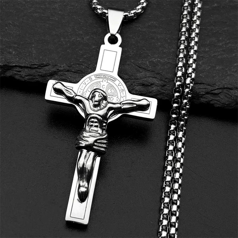 Collana Con Ciondolo Gesù Croce Crocifisso In Acciaio Inossidabile Uomo Donna Catena Rolo, Argento/Oro Da 6,12 € | DHgate