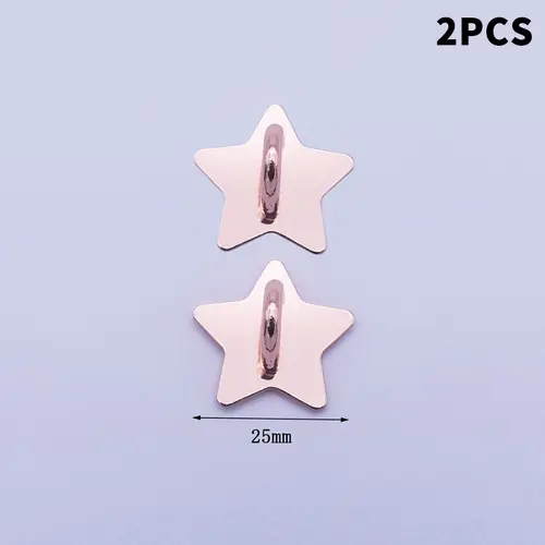 2/4PCS Adhesive Metal Stars Moon Bow Phone Charm Holder Phone Case Finger Ring Stand Hook Buckle Charm Clasp Accessory String - Image 14
