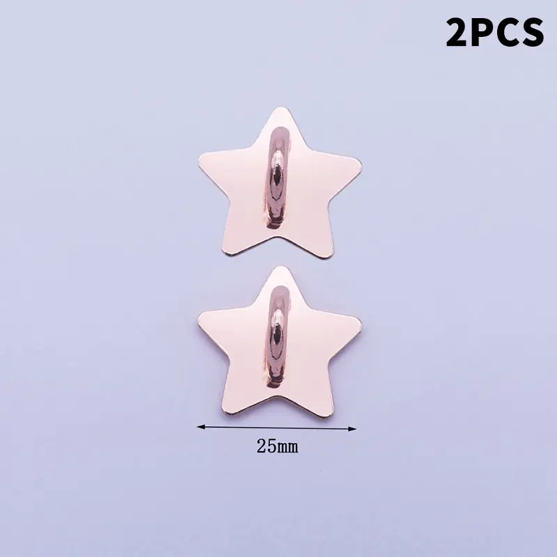 2/4PCS Adhesive Metal Stars Moon Bow Phone Charm Holder Phone Case Finger Ring Stand Hook Buckle Charm Clasp Accessory String - Image 14